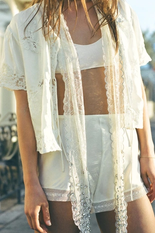 Куртка из 100% вискозы с кружевом — Limited Edition- Заказать в России