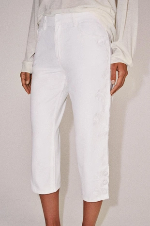 Джинсы капри со средней посадкой и вышивкой — Zw Collection- Заказать в России