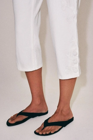 Джинсы капри со средней посадкой и вышивкой — Zw Collection- Заказать в России