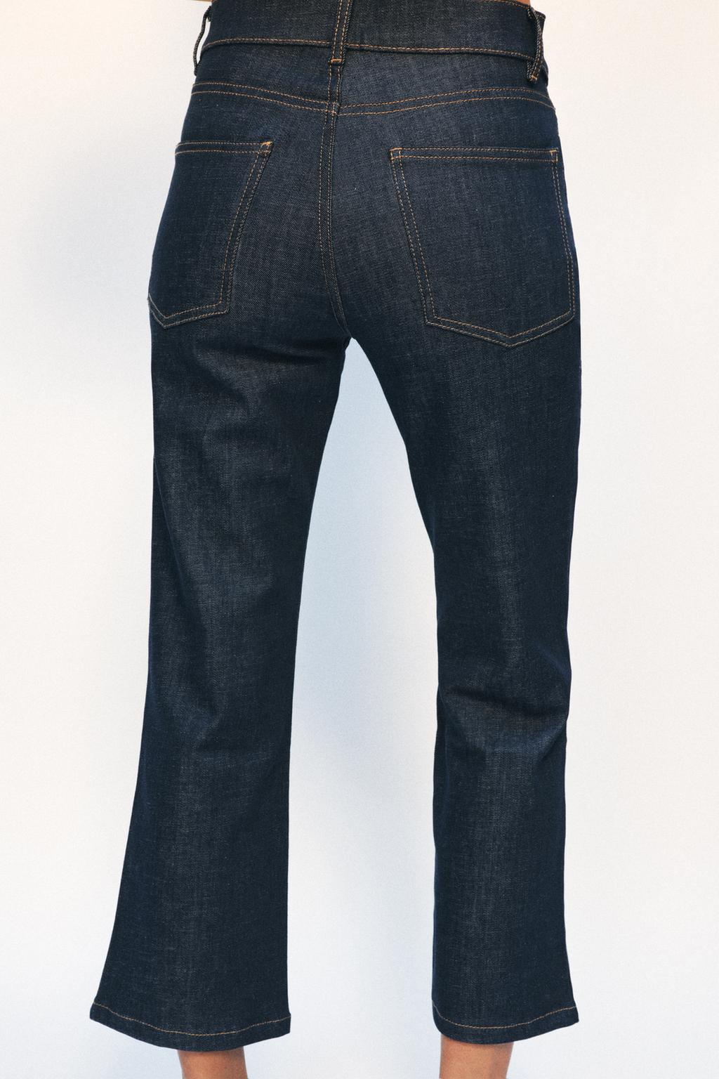 УКОРОЧЕННЫЕ РАСШИРЕННЫЕ ДЖИНСЫ СО СРЕДНЕЙ ПОСАДКОЙ — ZW COLLECTION