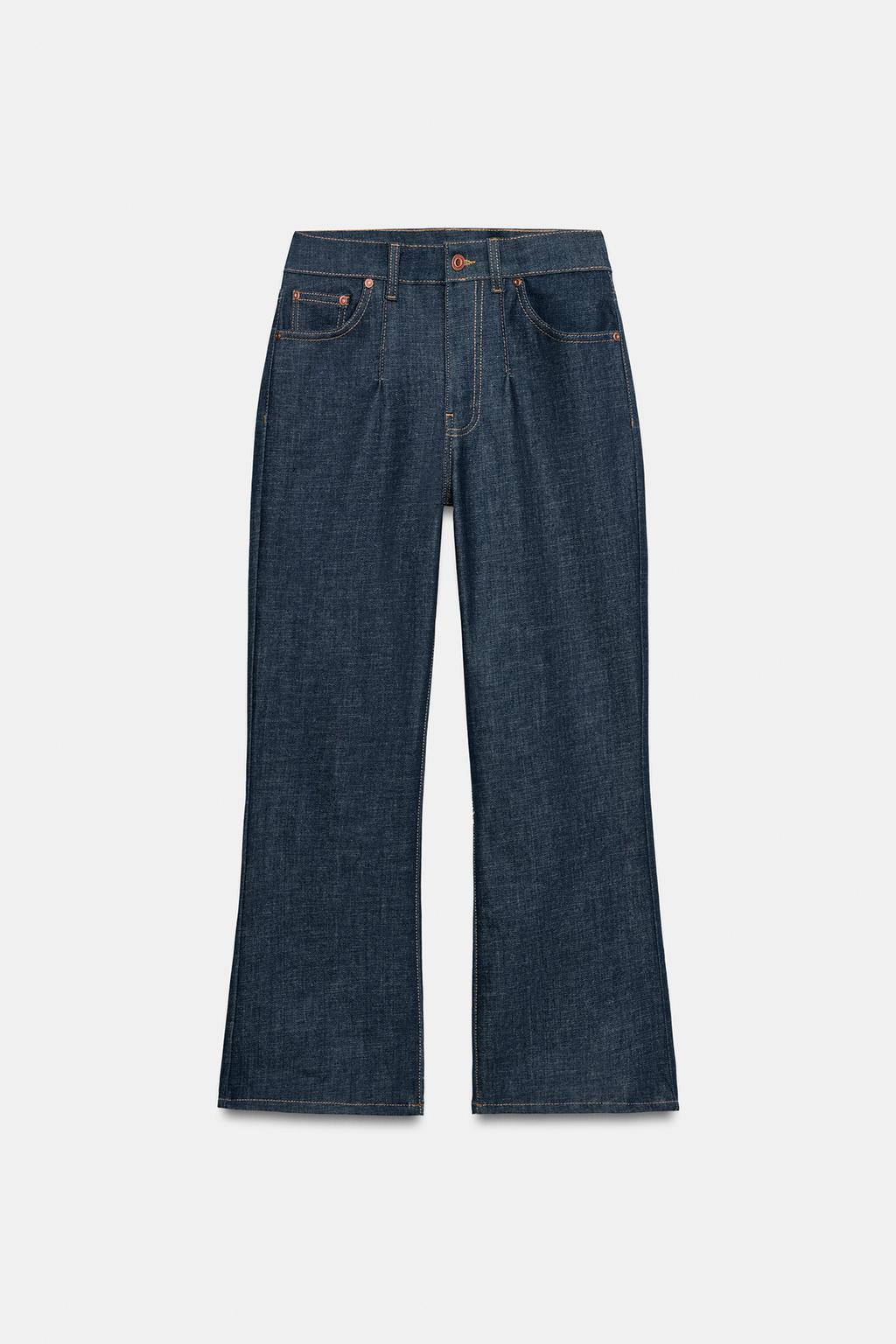 УКОРОЧЕННЫЕ РАСШИРЕННЫЕ ДЖИНСЫ СО СРЕДНЕЙ ПОСАДКОЙ — ZW COLLECTION