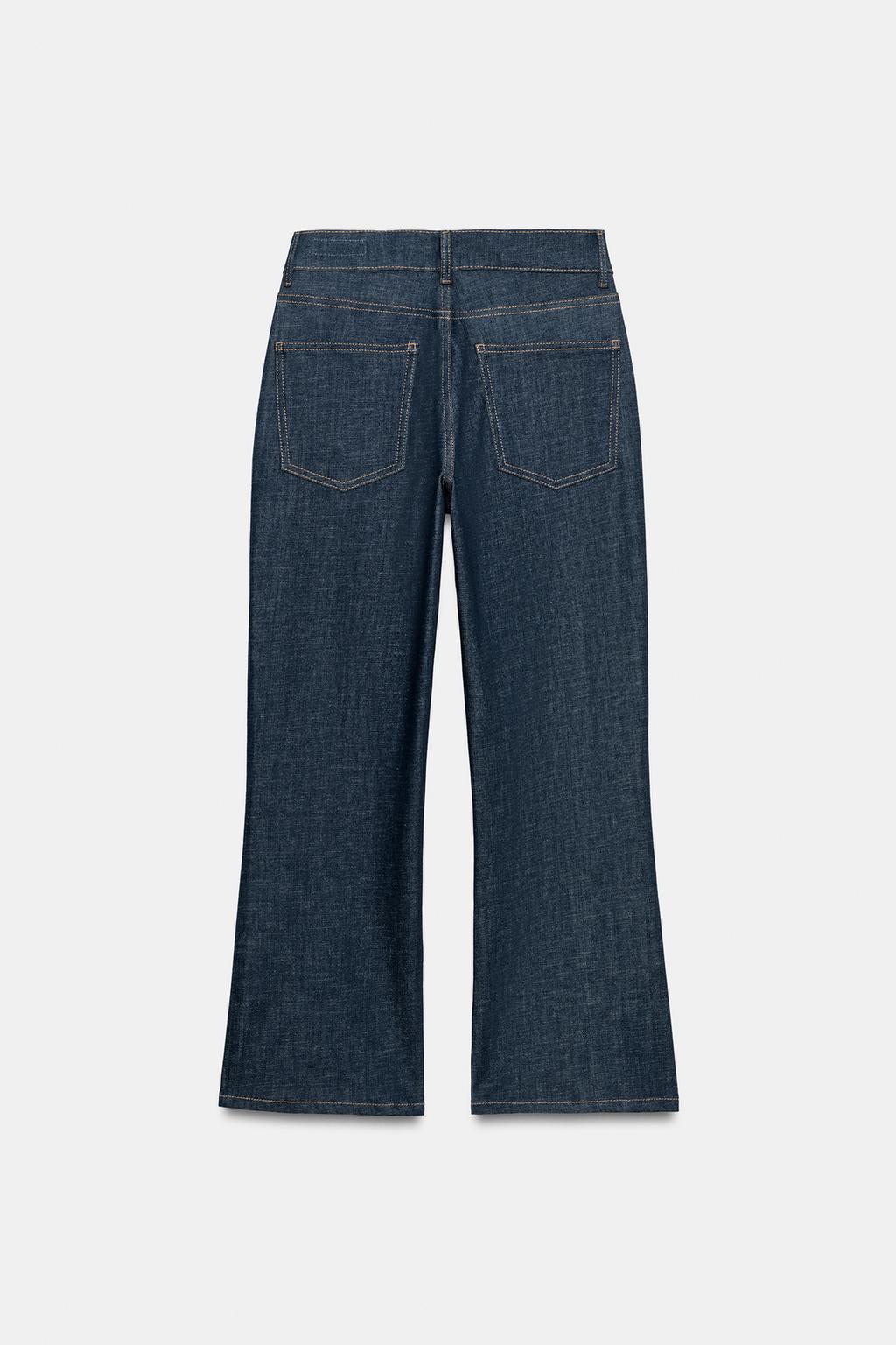 УКОРОЧЕННЫЕ РАСШИРЕННЫЕ ДЖИНСЫ СО СРЕДНЕЙ ПОСАДКОЙ — ZW COLLECTION