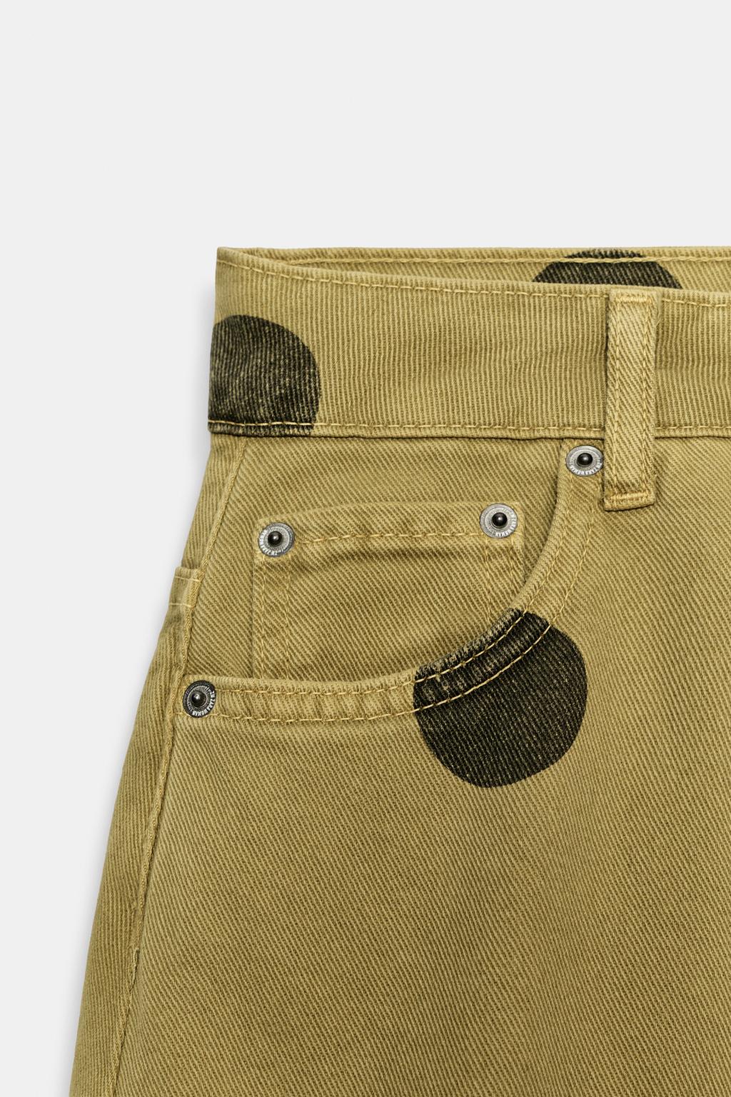 ДЖИНСЫ ZW BARREL СО СРЕДНЕЙ ПОСАДКОЙ И В ГОРОШЕК