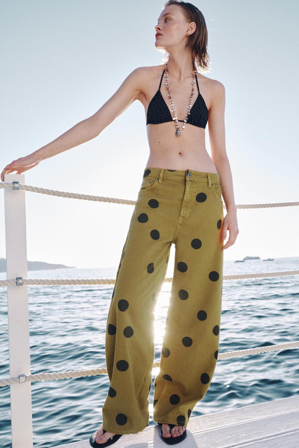 ДЖИНСЫ ZW BARREL СО СРЕДНЕЙ ПОСАДКОЙ И В ГОРОШЕК