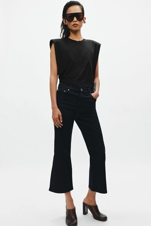 Укороченные джинсы-клеш со средней посадкой — Zw Collection