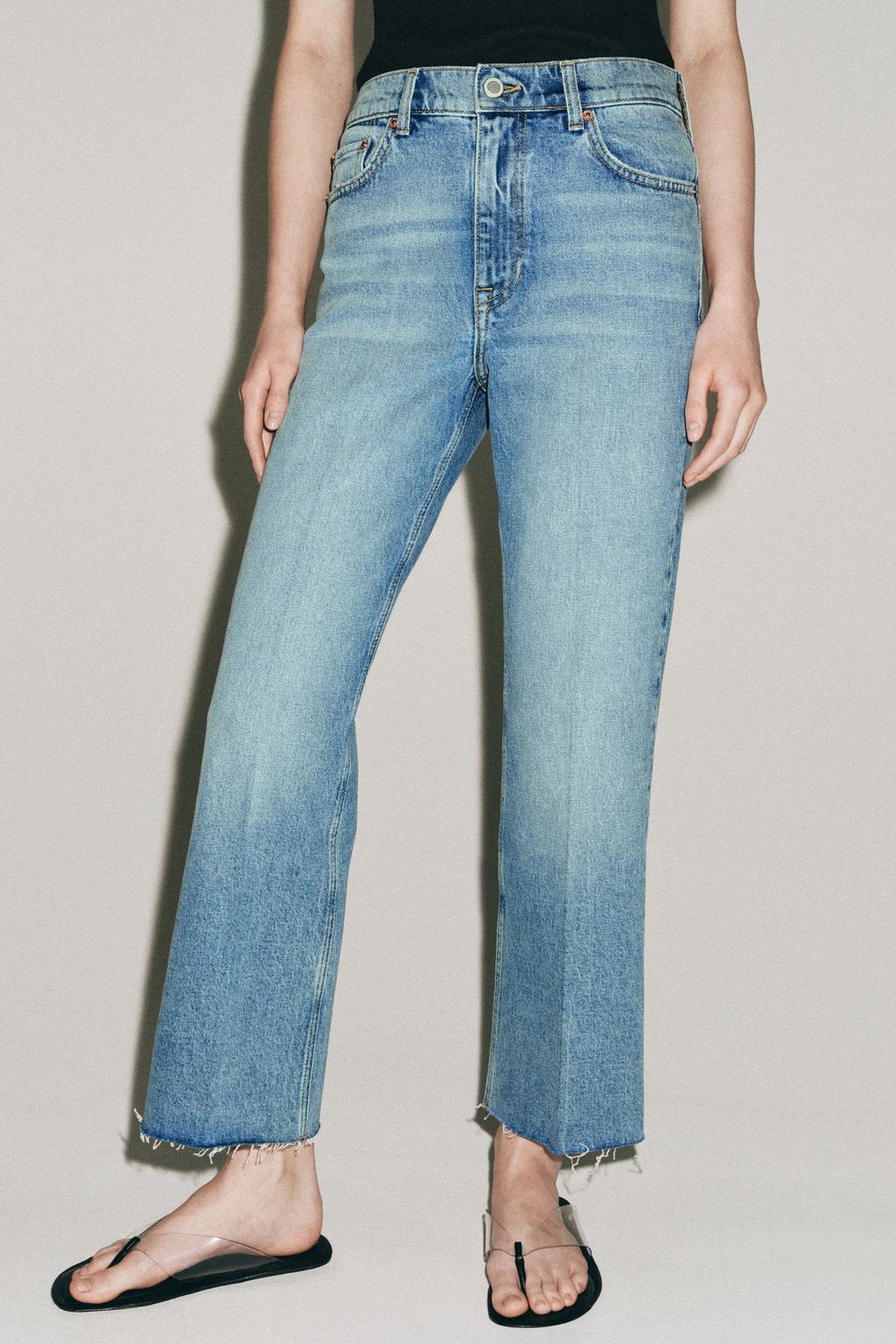 УКОРОЧЕННЫЕ ДЖИНСЫ-КЛЕШ СО СРЕДНЕЙ ПОСАДКОЙ — ZW COLLECTION