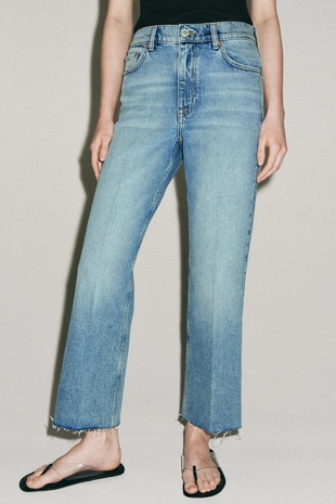 Укороченные джинсы-клеш со средней посадкой — Zw Collection