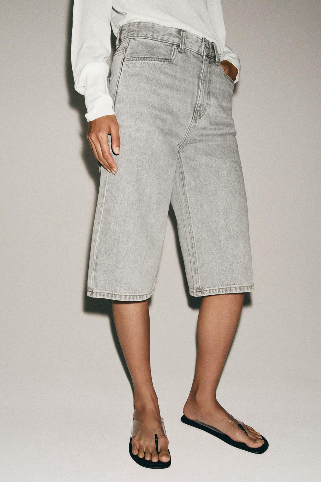 ДЖИНСОВЫЕ ШОРТЫ БЕРМУДЫ СО СРЕДНЕЙ ПОСАДКОЙ — ZW COLLECTION