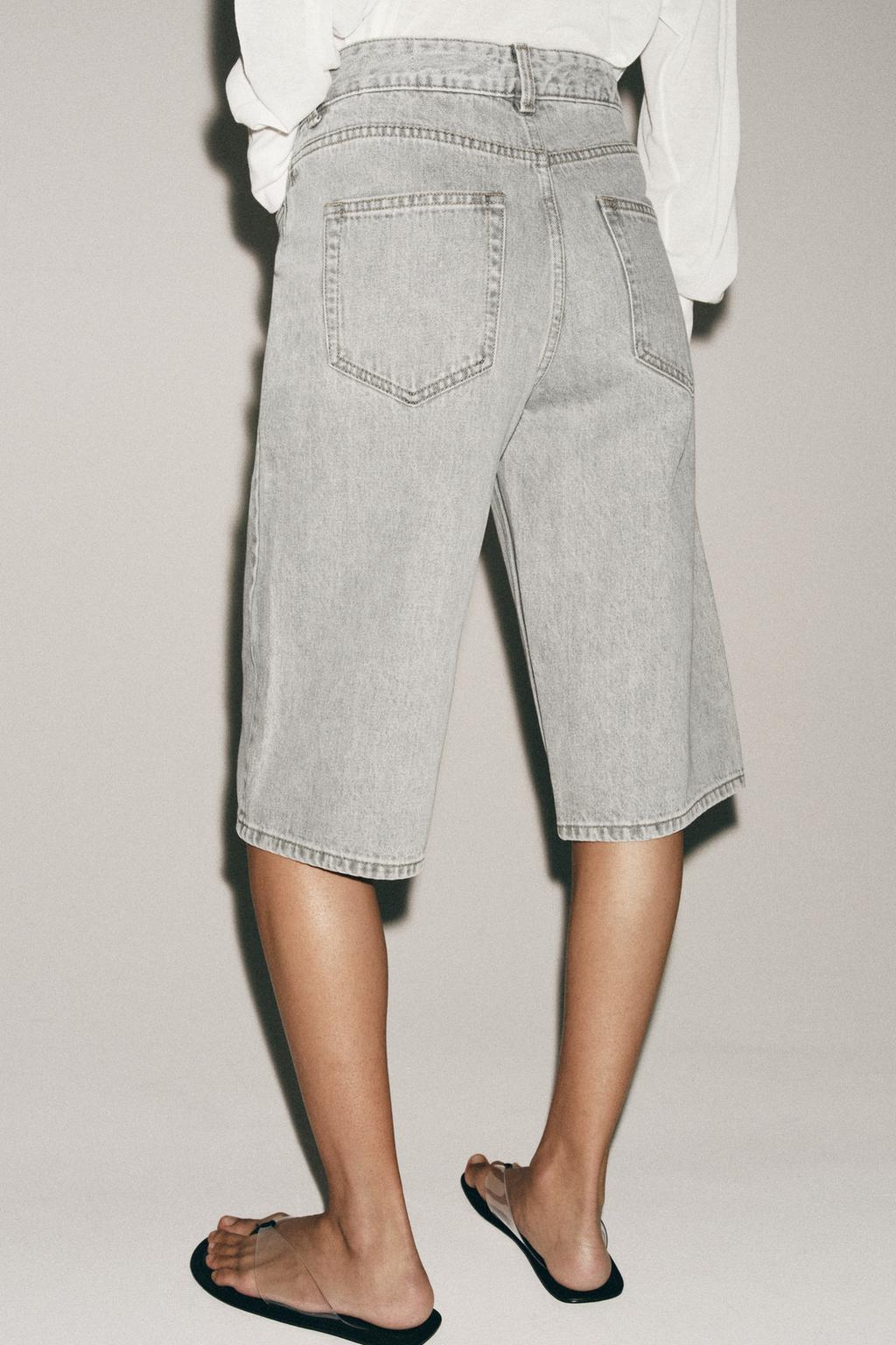 ДЖИНСОВЫЕ ШОРТЫ БЕРМУДЫ СО СРЕДНЕЙ ПОСАДКОЙ — ZW COLLECTION