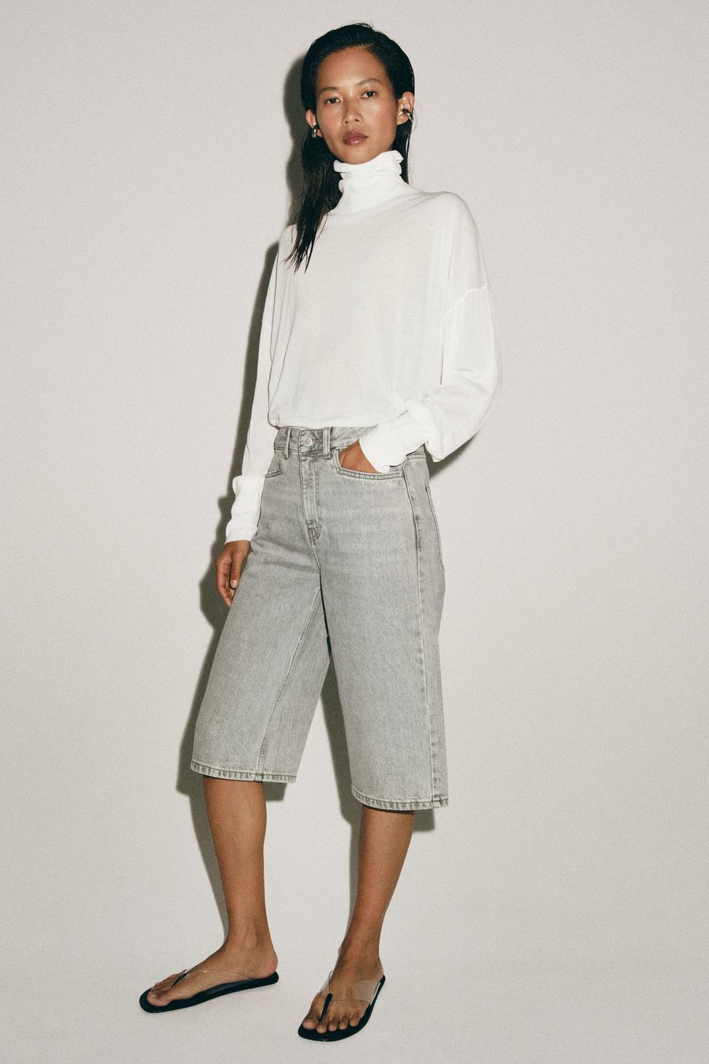 ДЖИНСОВЫЕ ШОРТЫ БЕРМУДЫ СО СРЕДНЕЙ ПОСАДКОЙ — ZW COLLECTION