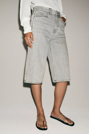 Джинсовые шорты бермуды со средней посадкой — Zw Collection- Заказать в России