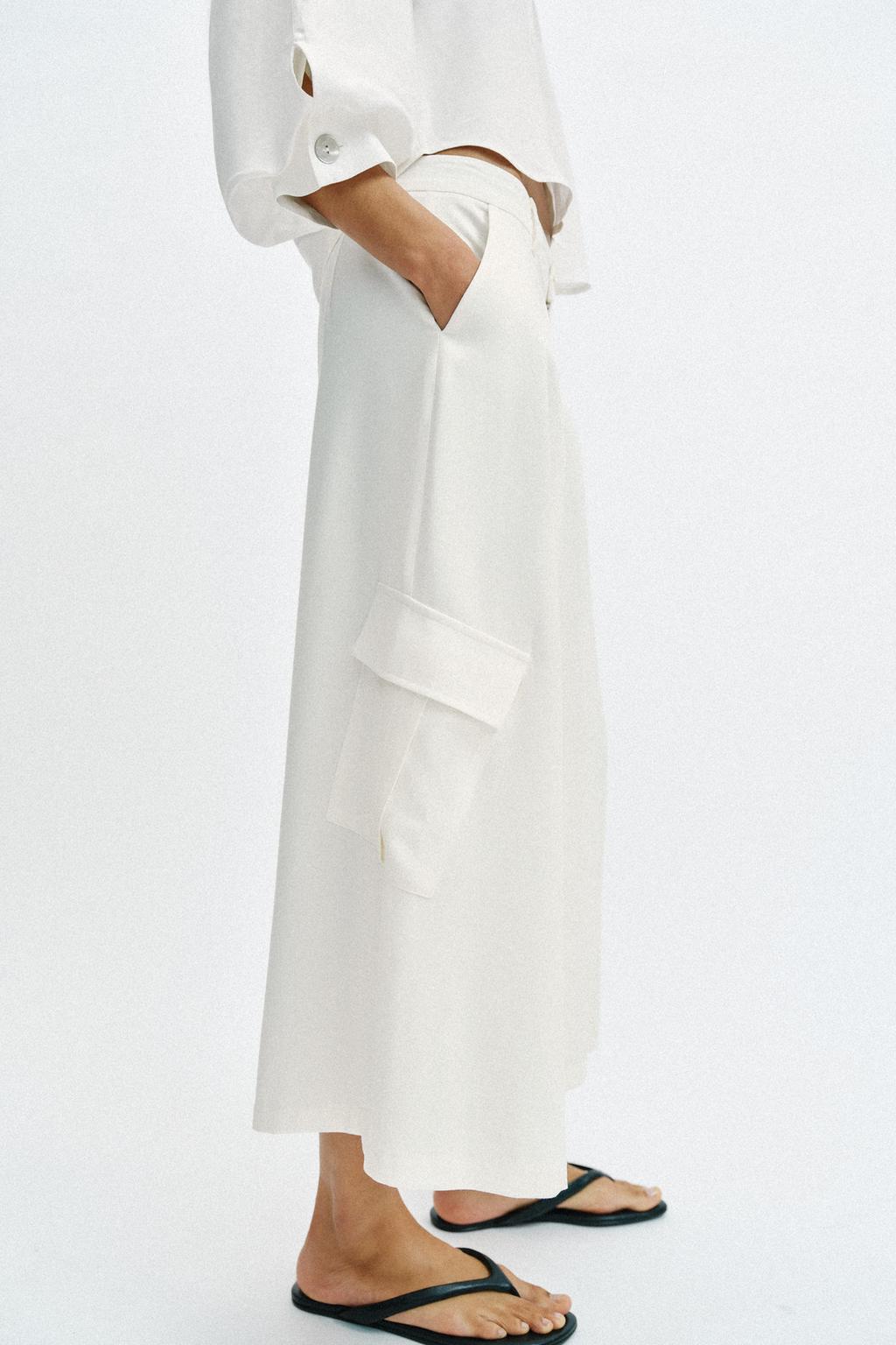 БРЮКИ-КЮЛОТЫ С КАРМАНАМИ