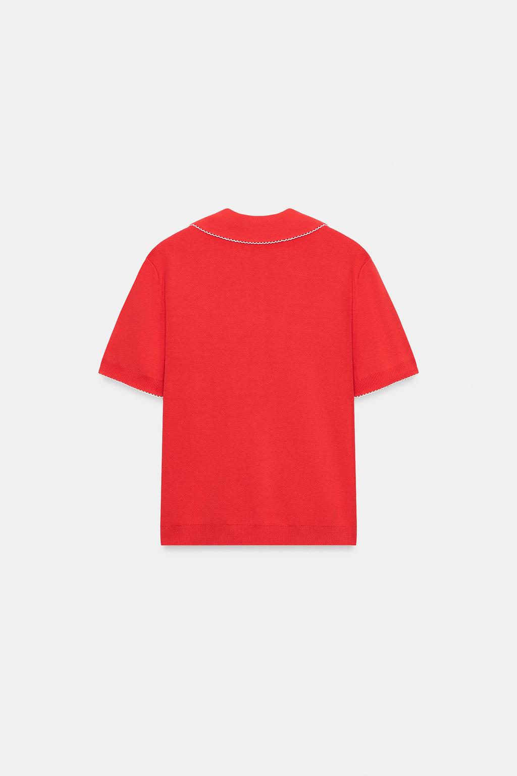 КОНТРАСТНОЕ ПОЛО С КРУЖЕВОМ