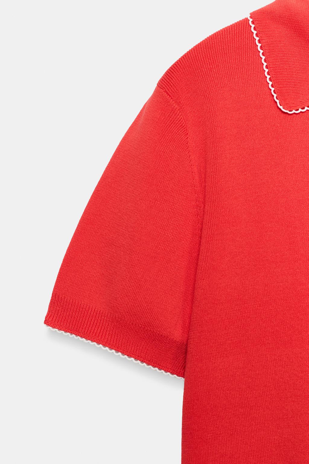 КОНТРАСТНОЕ ПОЛО С КРУЖЕВОМ