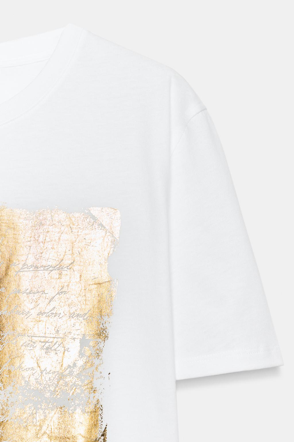 ФУТБОЛКА С МЕТАЛЛИЗИРОВАННЫМ ПРИНТОМ