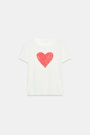 Футболка с сердцем и коротким рукавом- Заказать в России