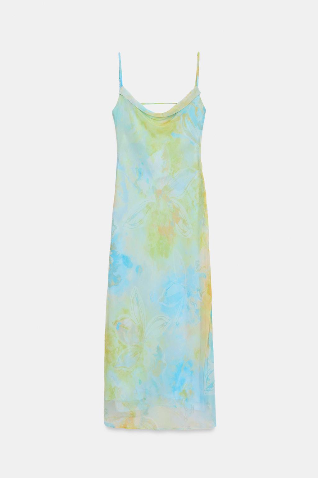 ПЛАТЬЕ МИДИ СО СБОРКАМИ И ПРИНТОМ