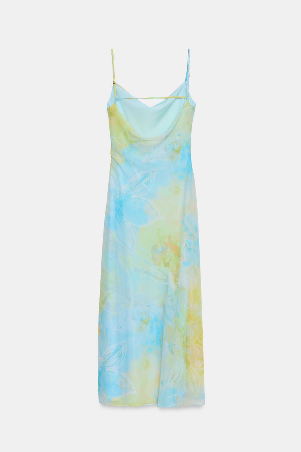 ПЛАТЬЕ МИДИ СО СБОРКАМИ И ПРИНТОМ