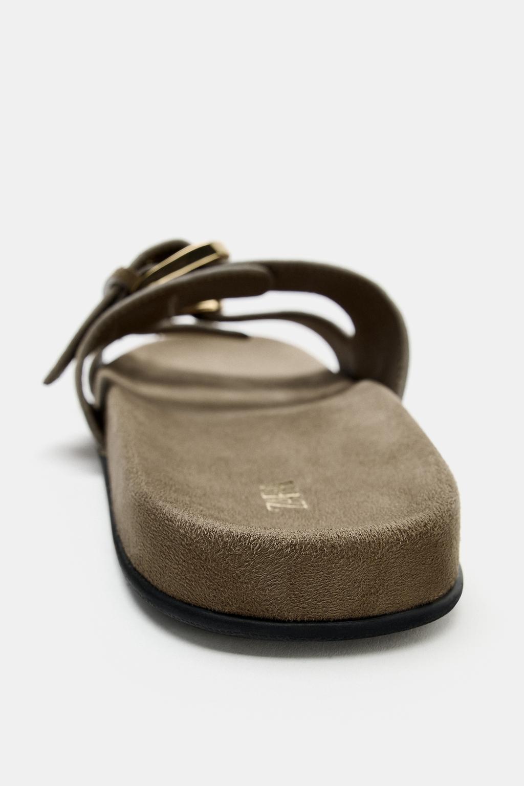 ЗАМШЕВЫЕ БОСОНОЖКИ С ПРЯЖКАМИ