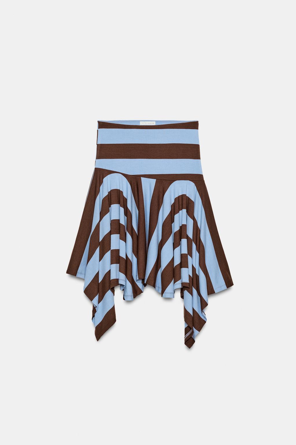 ЮБКА АСИММЕТРИЧНОГО КРОЯ В ПОЛОСКУ