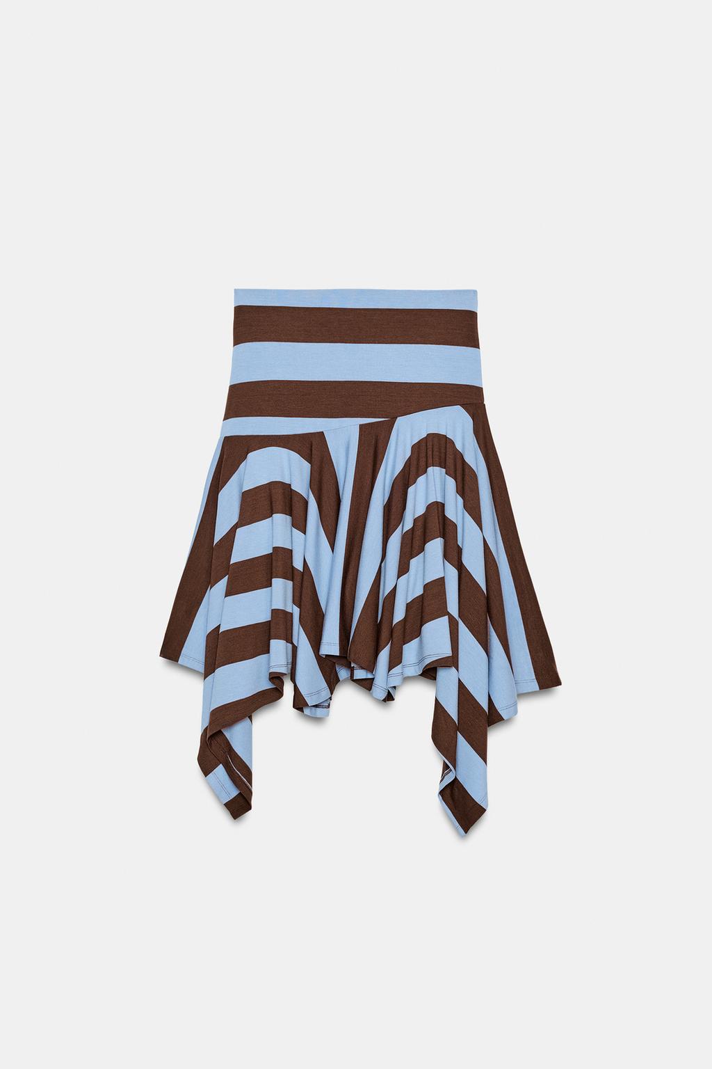 ЮБКА АСИММЕТРИЧНОГО КРОЯ В ПОЛОСКУ