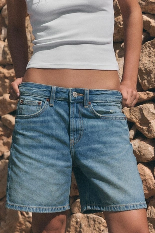 Джинсовые шорты Trf со средней посадкой- Заказать в России