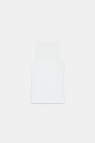 Топ с льняными пуговицами