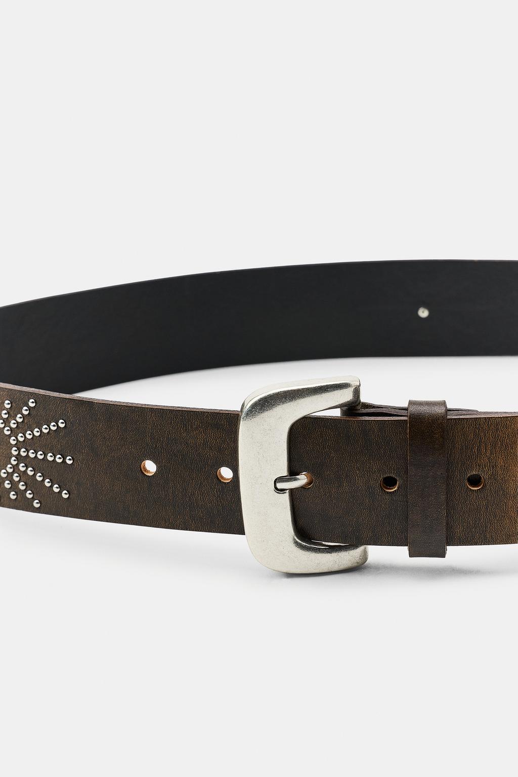 КОЖАНЫЙ РЕМЕНЬ С ЗАКЛЕПКАМИ