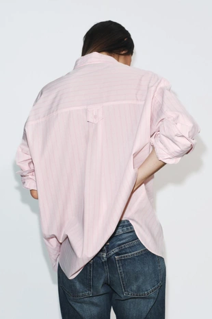 Рубашка оверсайз из поплина- Заказать в России