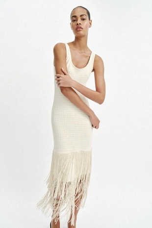 Платье с бахромой и текстурой- Заказать в России