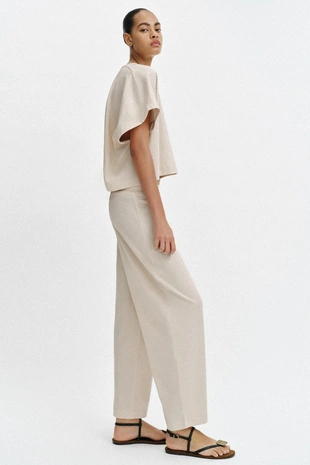 Брюки в стиле рустик на шнурке