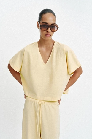 Брюки в стиле рустик на шнурке- Заказать в России