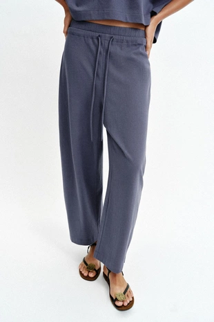 Брюки в стиле рустик на шнурке- Заказать в России