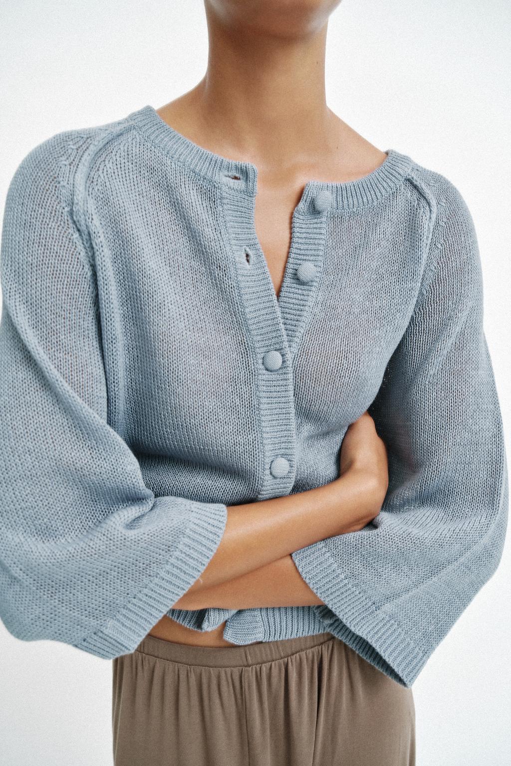 КАРДИГАН ИЗ ТРИКОТАЖА