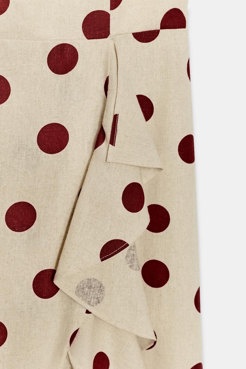 ПЛАТЬЕ МИДИ В ГОРОШЕК ИЗ СМЕСОВОГО ЛЬНА