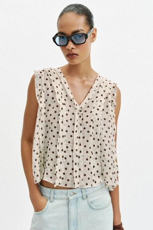 Блуза в горошек- Заказать в России