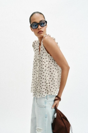 Блуза в горошек- Заказать в России