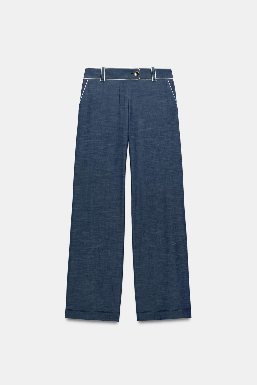 ШИРОКИЕ БРЮКИ С КОНТРАСТНЫМИ КАНТАМИ