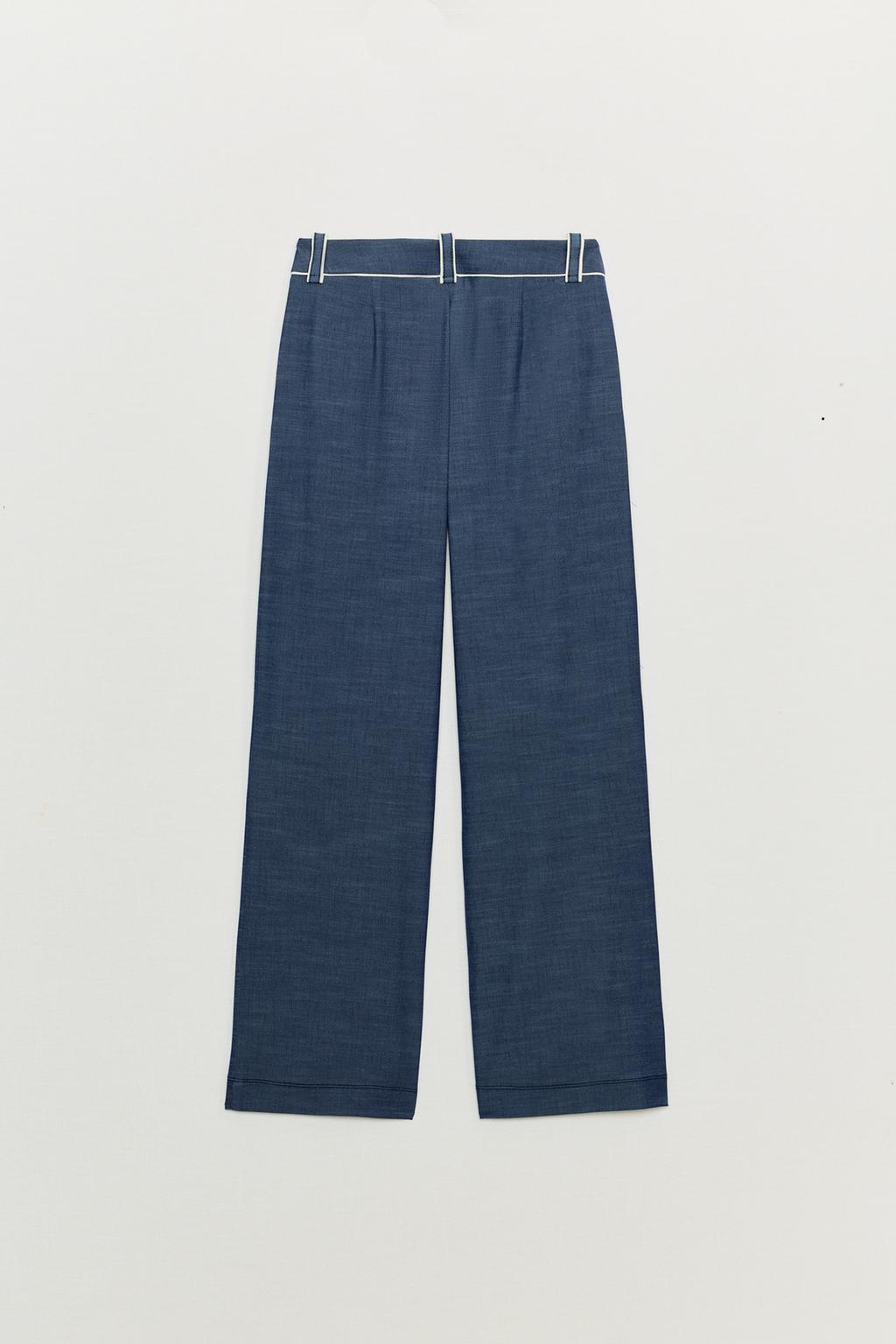 ШИРОКИЕ БРЮКИ С КОНТРАСТНЫМИ КАНТАМИ