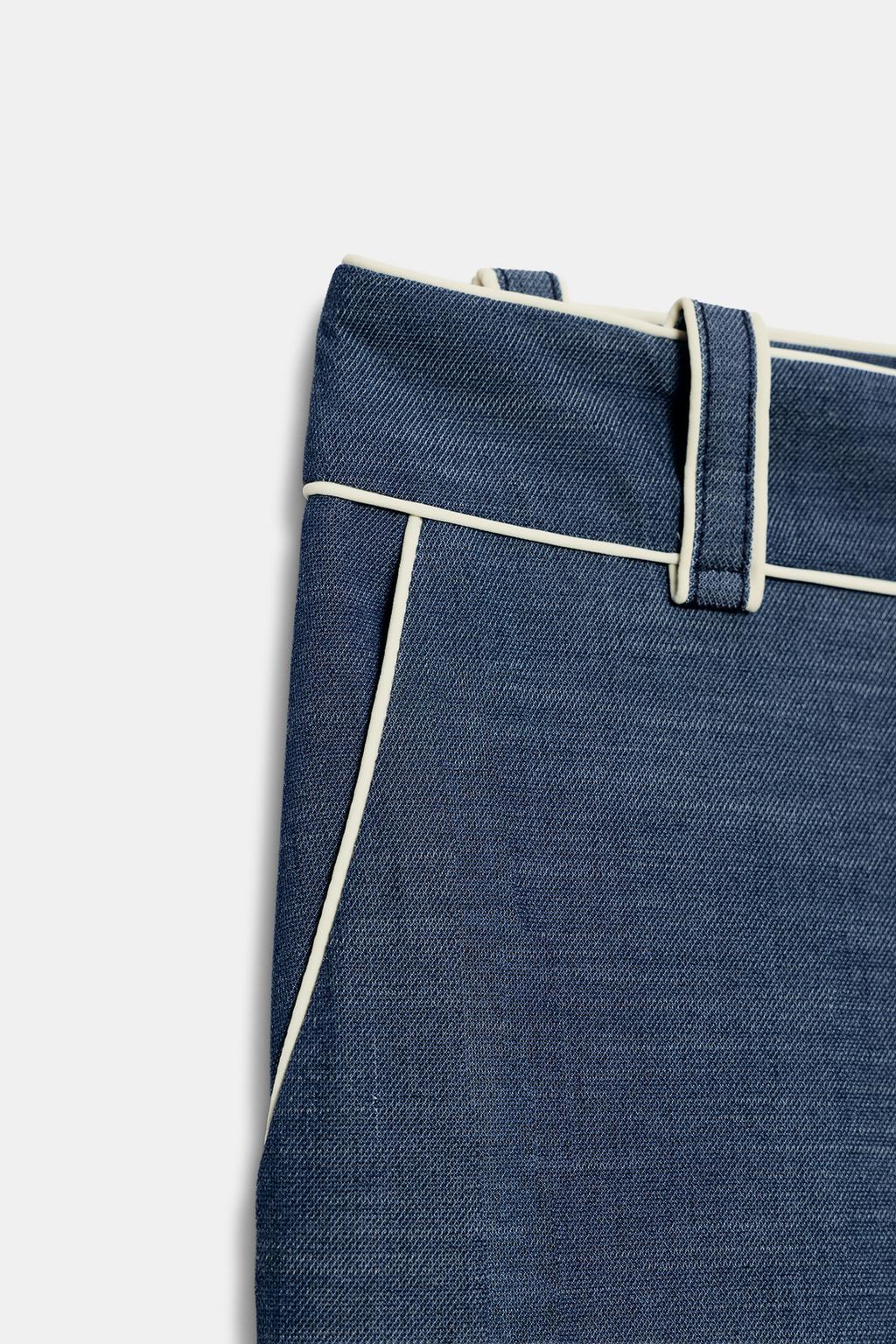 ШИРОКИЕ БРЮКИ С КОНТРАСТНЫМИ КАНТАМИ