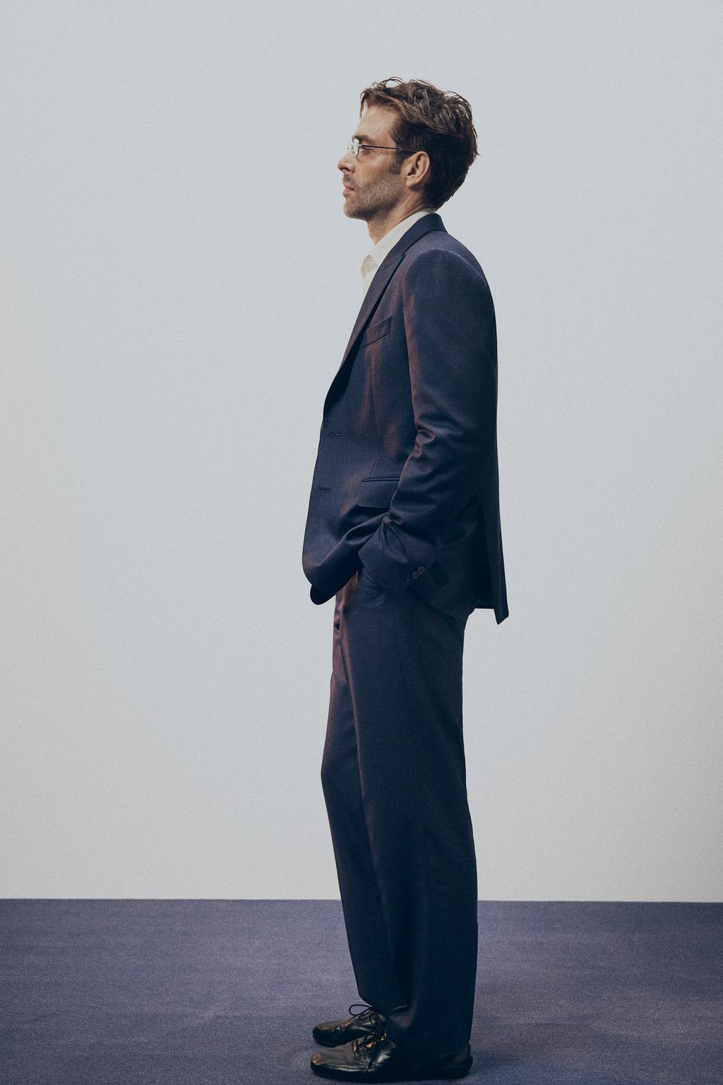 КОСТЮМНЫЙ БЛЕЙЗЕР ИЗ 100% ШЕРСТИ С РЕЛЬЕФНЫМ УЗОРОМ