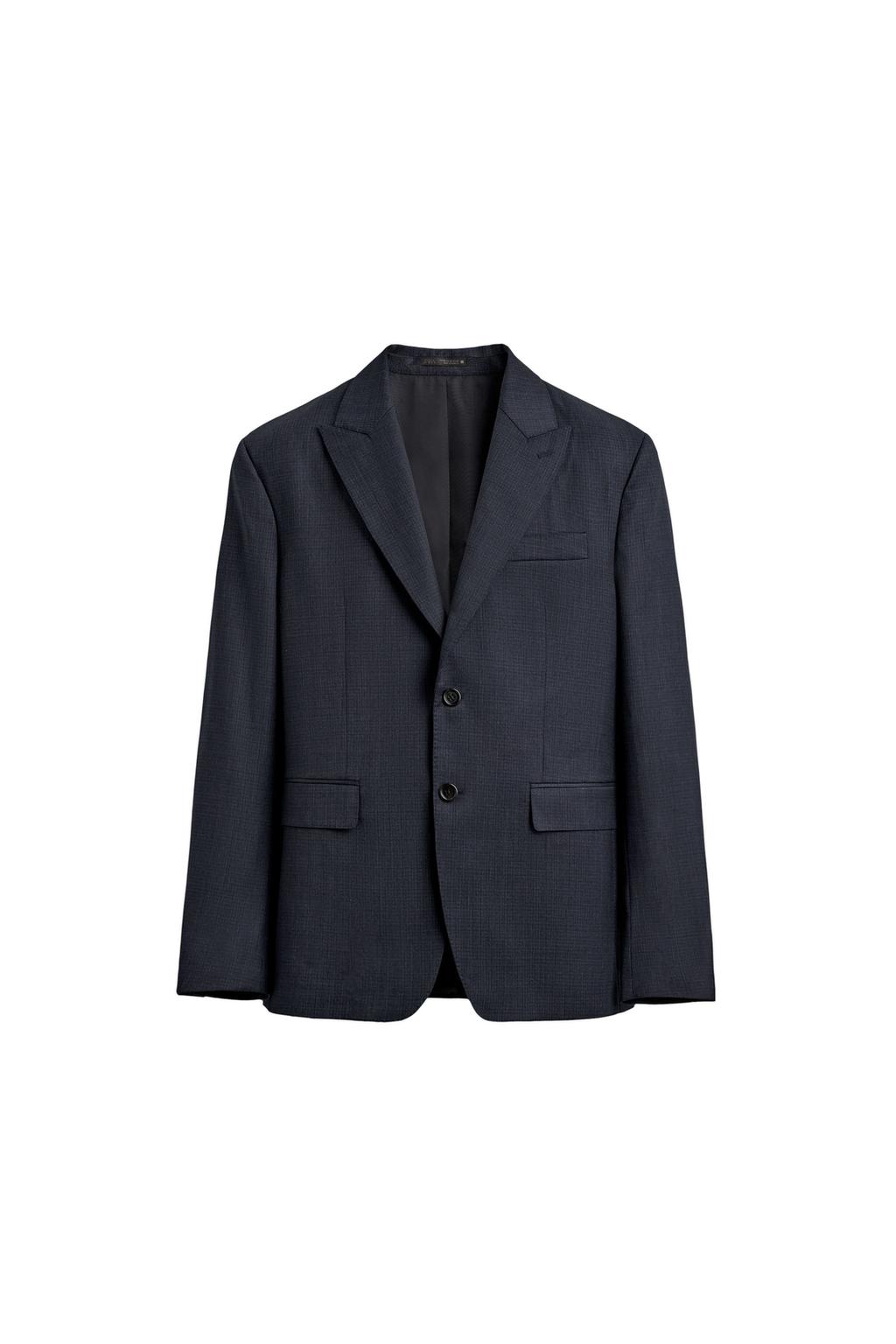 КОСТЮМНЫЙ БЛЕЙЗЕР ИЗ 100% ШЕРСТИ С РЕЛЬЕФНЫМ УЗОРОМ