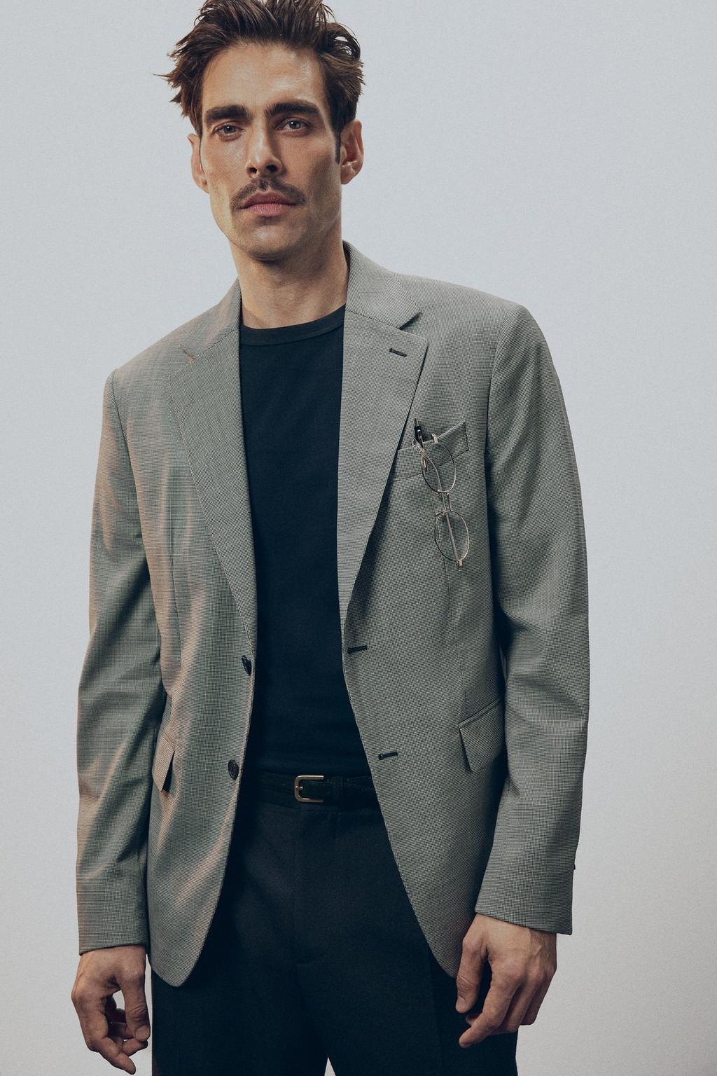 КОСТЮМНЫЙ БЛЕЙЗЕР ИЗ СМЕСОВОЙ ШЕРСТИ В КЛЕТКУ