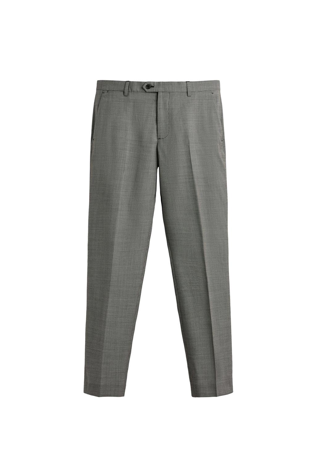 КОСТЮМНЫЕ БРЮКИ В КЛЕТКУ ИЗ СМЕСОВОЙ ШЕРСТИ