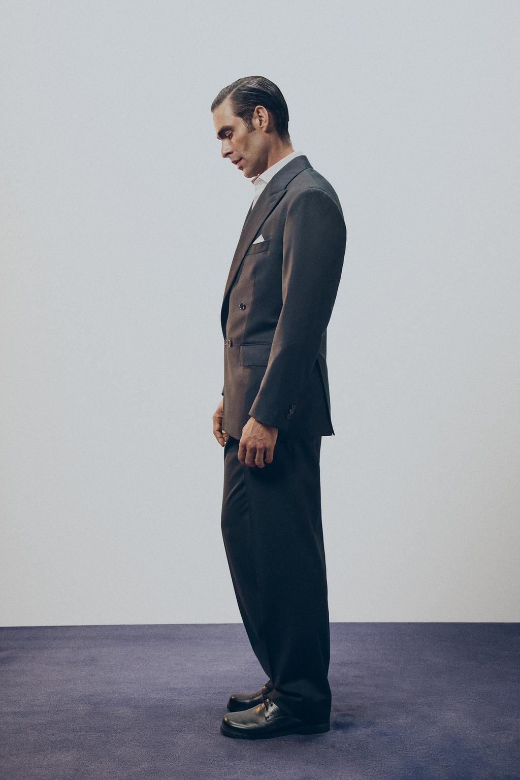 КОСТЮМНЫЕ БРЮКИ ИЗ 100% ШЕРСТИ С ЗАЩИПАМИ