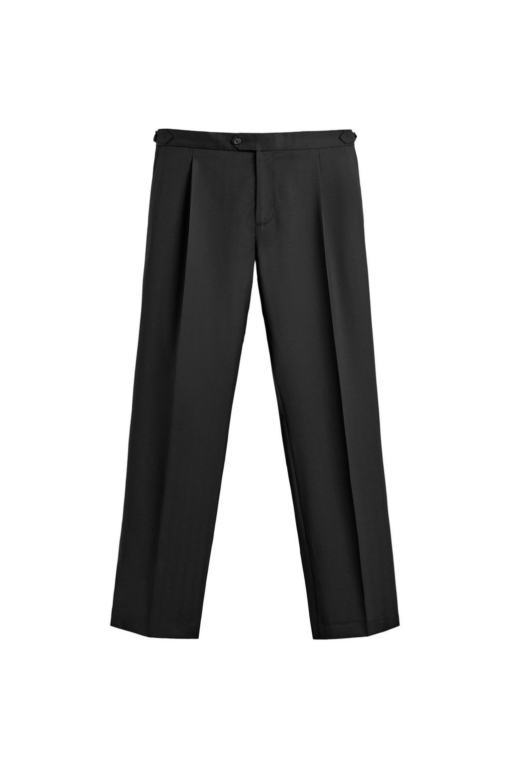 КОСТЮМНЫЕ БРЮКИ ИЗ 100% ШЕРСТИ С ЗАЩИПАМИ