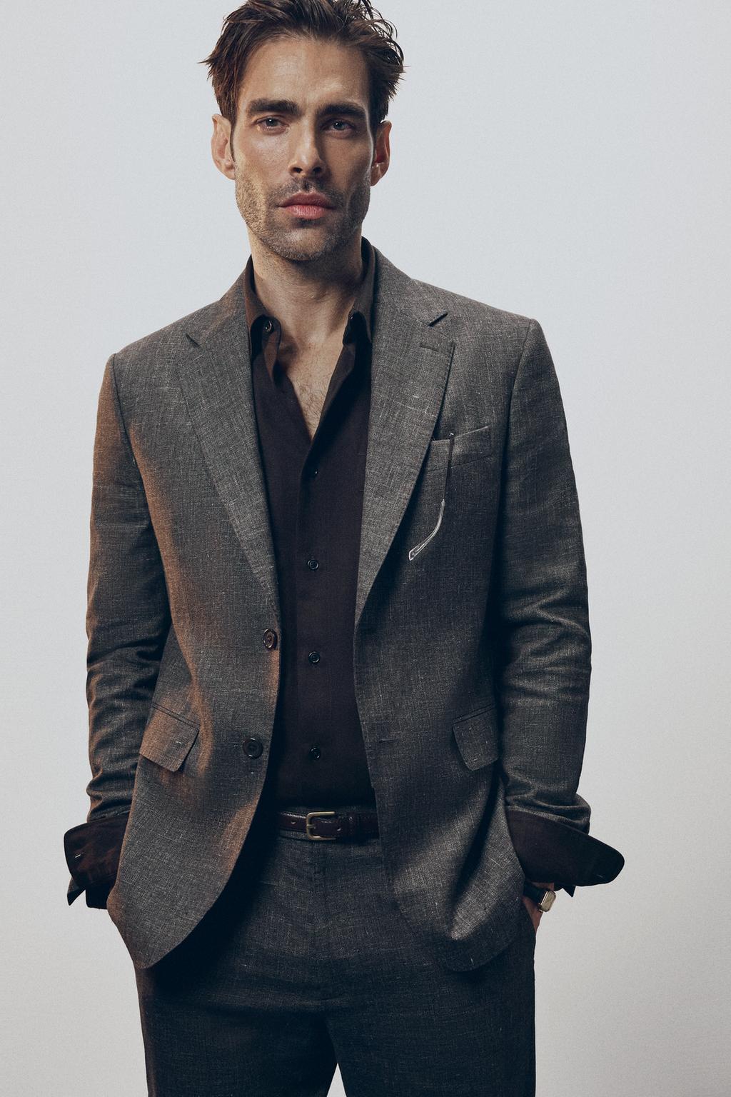 КОСТЮМНЫЙ БЛЕЙЗЕР REGULAR FIT ИЗ РЕЛЬЕФНОЙ ТКАНИ