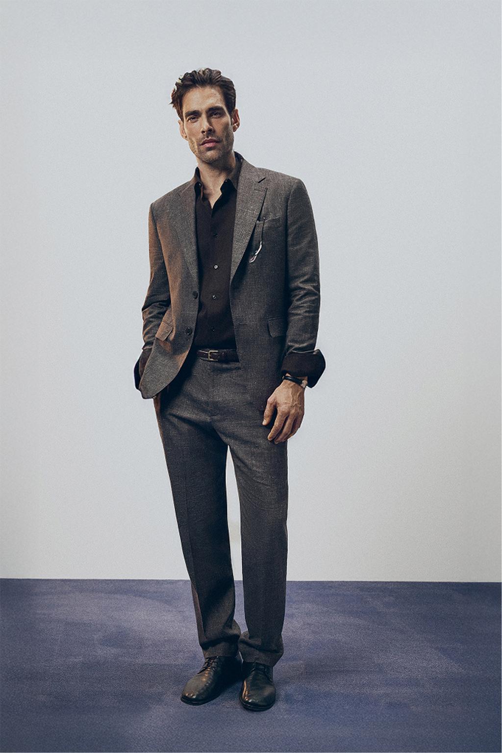 КОСТЮМНЫЙ БЛЕЙЗЕР REGULAR FIT ИЗ РЕЛЬЕФНОЙ ТКАНИ