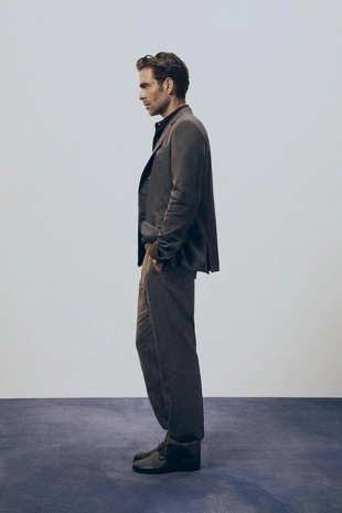 Костюмный блейзер Regular Fit из рельефной ткани- Заказать в России