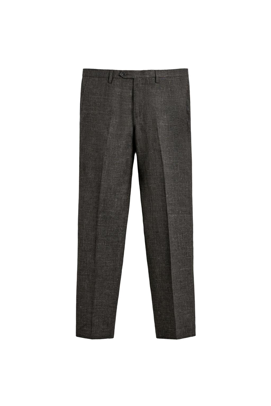 КОСТЮМНЫЕ БРЮКИ КЛАССИЧЕСКОГО КРОЯ ИЗ РЕЛЬЕФНОЙ ТКАНИ